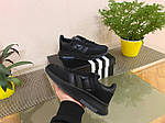 Чоловічі демісезонні кросівки Adidas (чорні) зручні легкі текстильні кроси на піні D301 top, фото 5