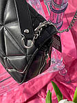Жіноча сумка Guess Zipper Black (чорна) torba0017 красива стильна на довгому ланцюжку з ремінцем top, фото 6