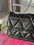 Жіноча сумка Guess Zipper Black (чорна) torba0017 красива стильна на довгому ланцюжку з ремінцем top, фото 8