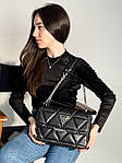 Жіноча сумка Guess Zipper Black (чорна) torba0017 красива стильна на довгому ланцюжку з ремінцем top, фото 10