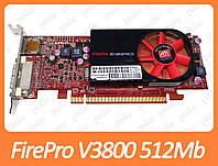 Видеокарта ATI FirePro V3800 512Mb PCI-Ex DDR3 64bit (DVI + DP) низкопрофильная