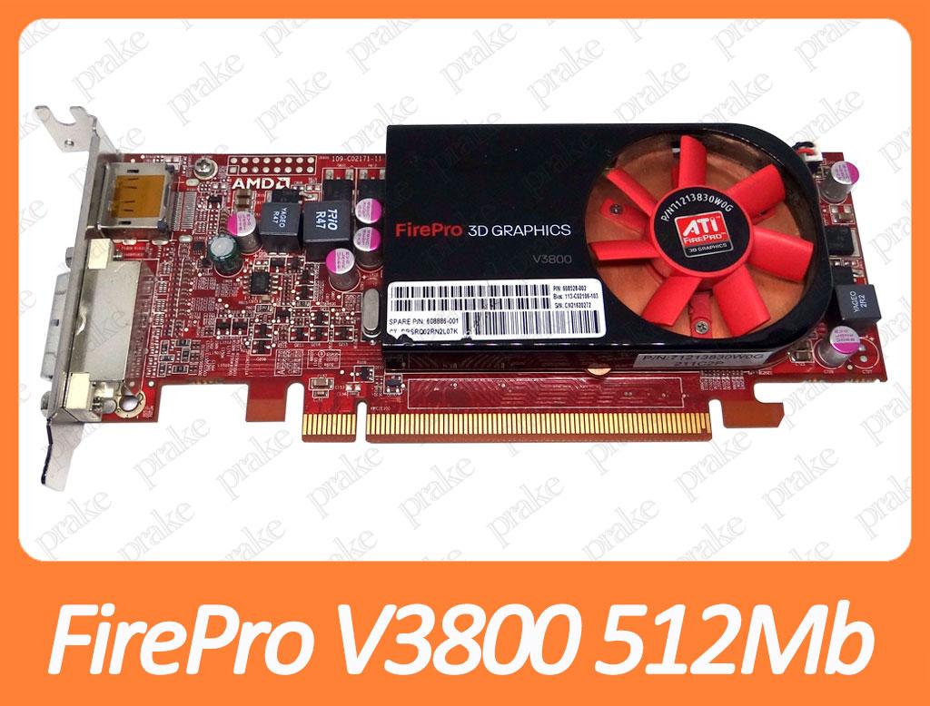 Видеокарта ATI FirePro V3800 512Mb PCI-Ex DDR3 64bit (DVI + DP) низкопрофильная - фото 1 - id-p1727676570