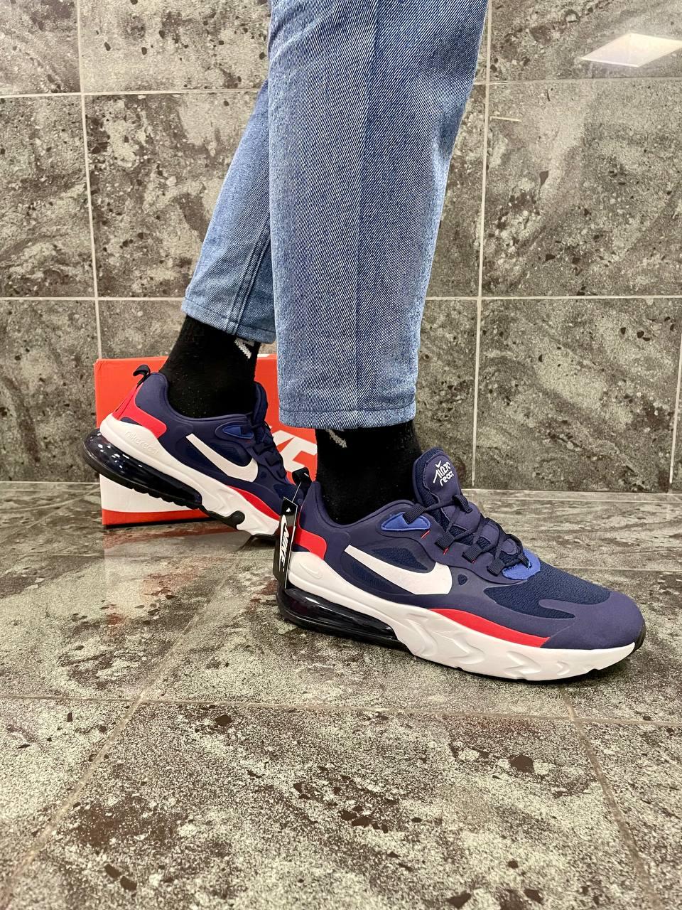 Чоловічі кросівки Nike Air Max 270 REACT (сині) круті яскраві спортивні кроси A971-3 top, фото 1