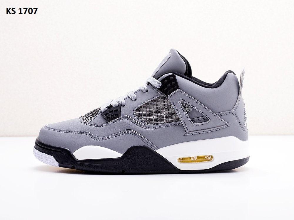 Чоловічі кросівки Nike Air Jordan 4 Retro (сірі) стильні демісезонні кроси для спорту та прогулянок KS 1707 top, фото 1