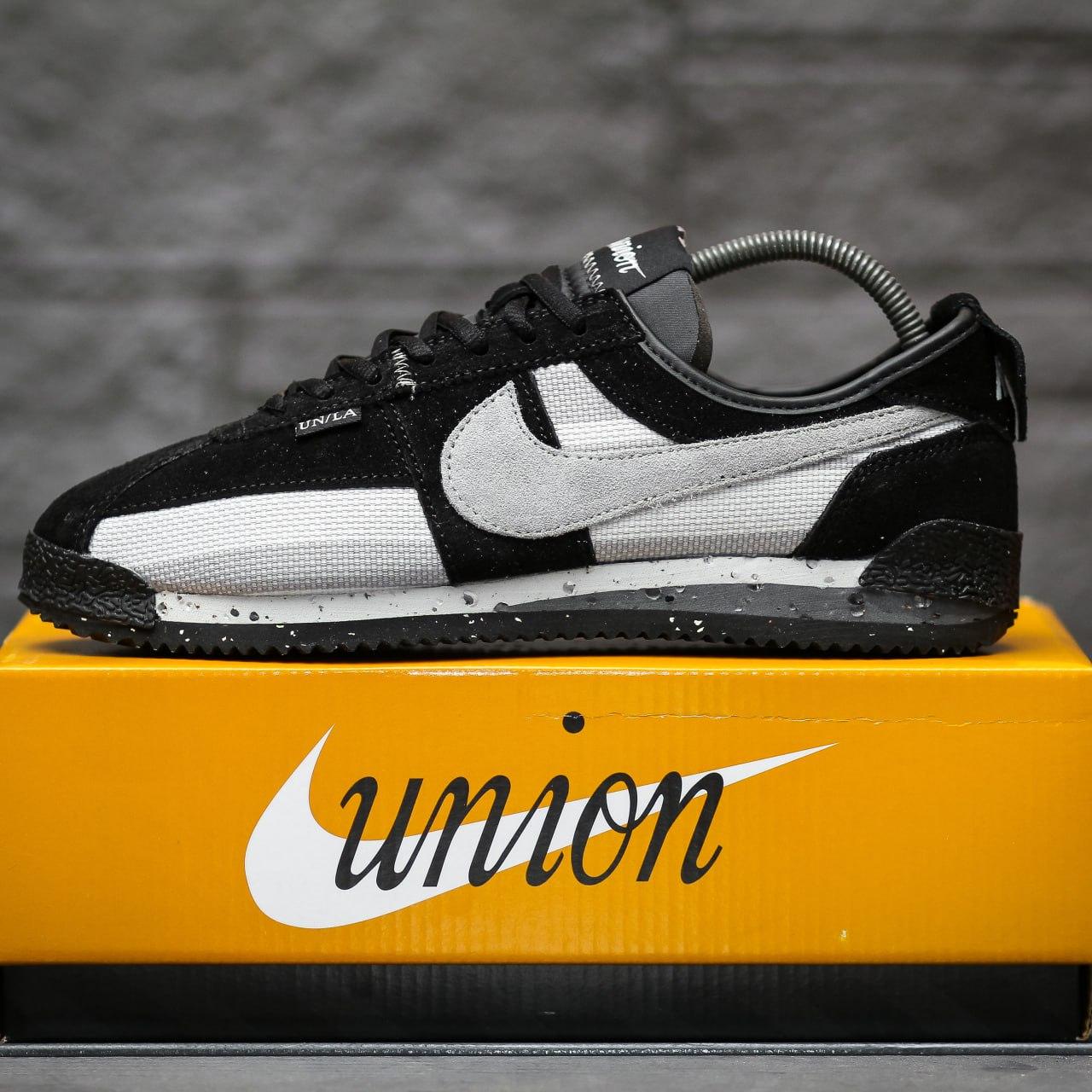 Чоловічі кросівки Nike Cortez x Union L.A (чорні із сірим) модні низькі легкі кроси 2209 top, фото 1