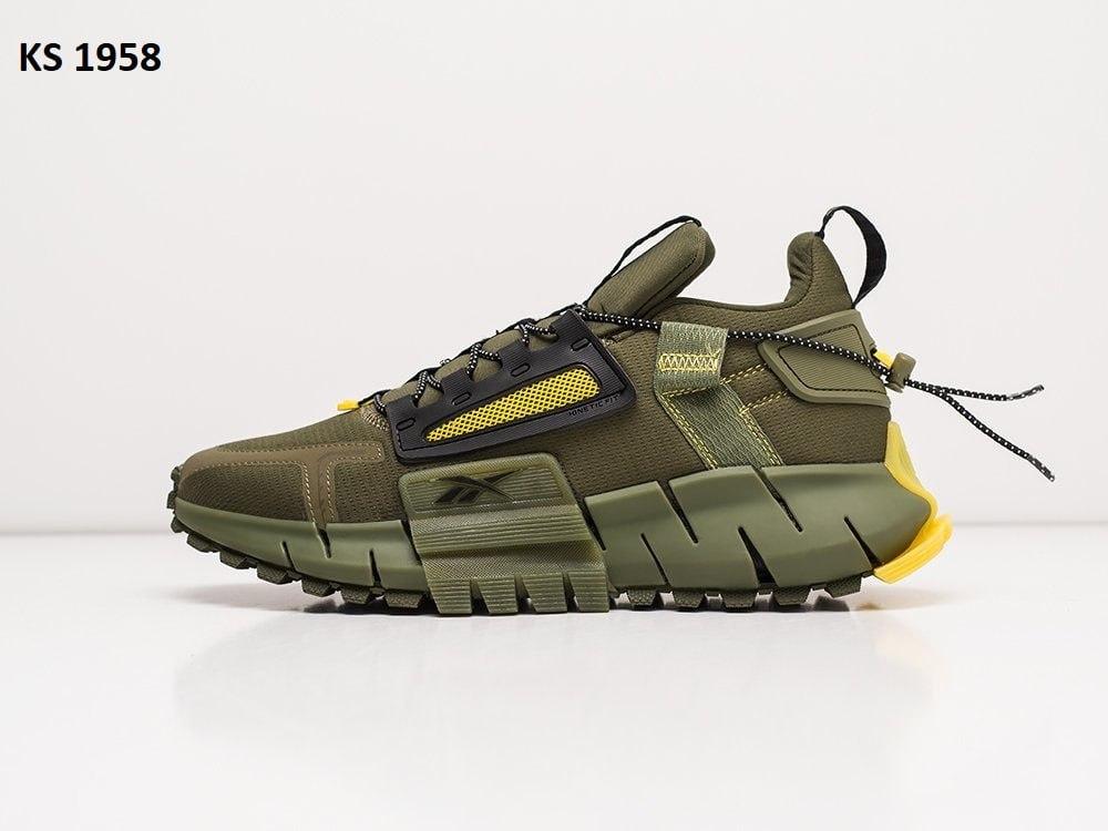 Чоловічі кросівки Reebok Zig Kinetica Edge (зелені/хакі) рефлективні легкі тонкі кроси KS 1958 top, фото 1