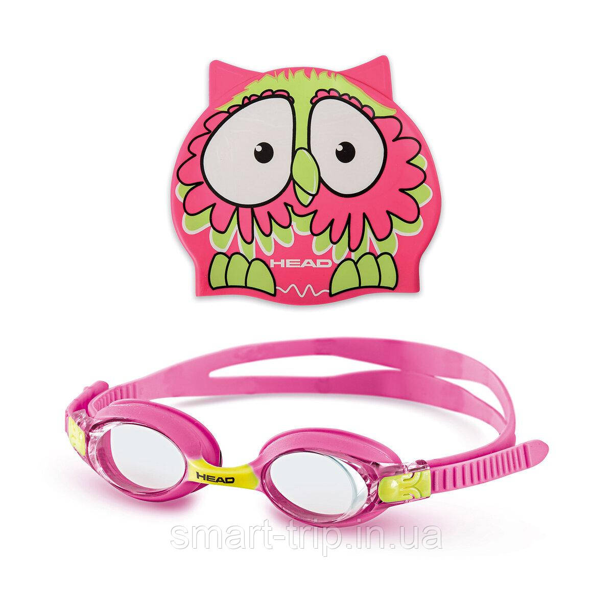 Комплект окуляри + шапочка Head Meteor Character рожо-зелений малюк