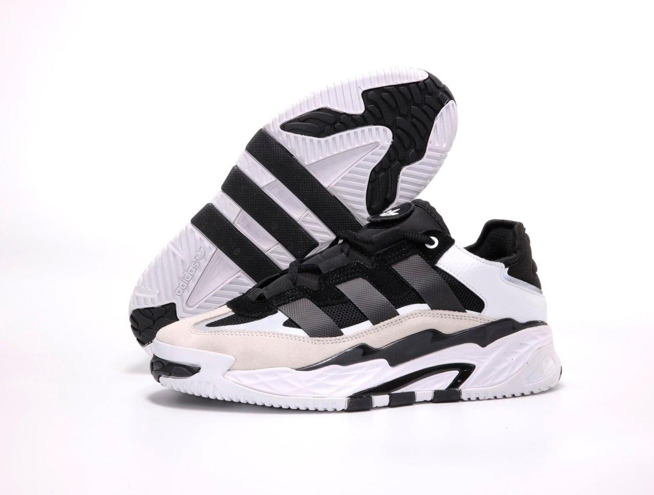 Чоловічі кросівки Adidas Niteball (чорні із сірим і білим) рефлективні весняні кроси К13076 top, фото 1