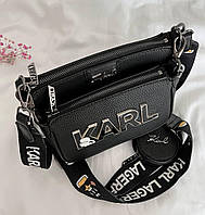 Женская подарочная сумка 3\1 Karl Lagerfeld Black KARL (черная) S18 стильный набор сумочек с надписью KARL top