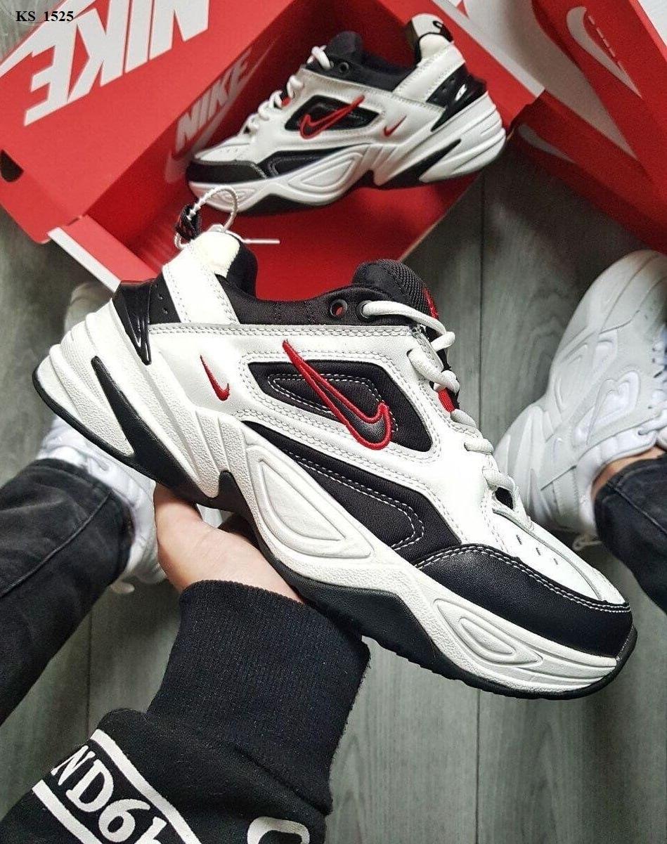 Чоловічі кросівки Nike M2 Tekno White/Black/Red (білі з чорним і червоним) модні весняні кроси KS 1525 top, фото 1