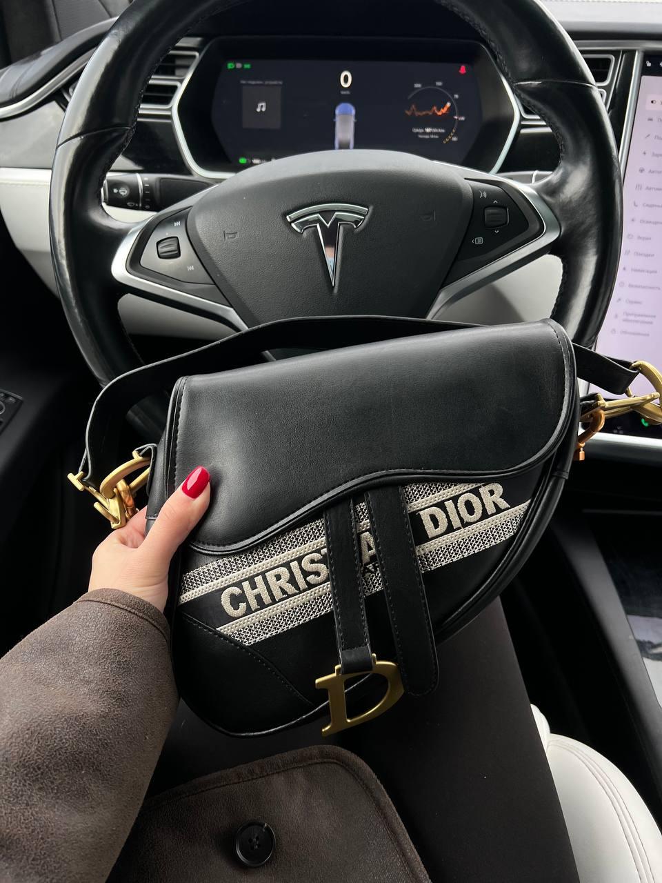 Жіноча сумка клатч Dior Sadlle Black New (чорна) BONO56836 красива стильна не стандартної форми top