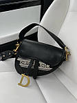 Жіноча сумка клатч Dior Sadlle Black New (чорна) BONO56836 красива стильна не стандартної форми top, фото 5