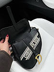 Жіноча сумка клатч Dior Sadlle Black New (чорна) BONO56836 красива стильна не стандартної форми top, фото 6