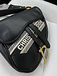 Жіноча сумка клатч Dior Sadlle Black New (чорна) BONO56836 красива стильна не стандартної форми top, фото 7