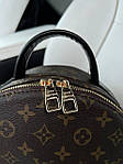 Жіночий стильний рюкзак LV Backpack Brown Black (коричневий) BONO4048 красивий невеликий міський top, фото 8