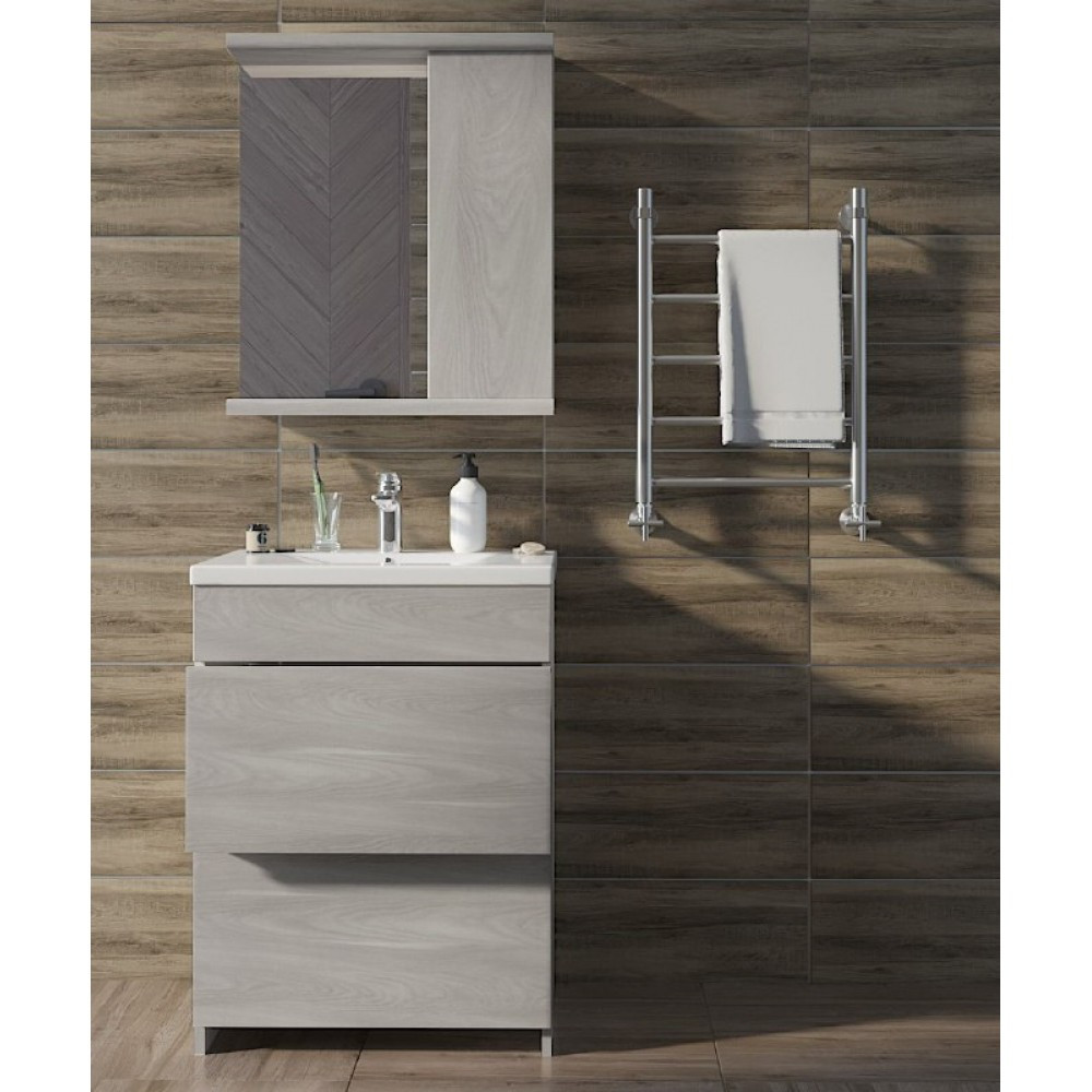 Комплект Mikola-M пластиковий 2.0 Скандінавське дерево 2 ящ + зеркало правое 80 см