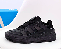 Кроссовки мужские Adidas Niteball черные, Адидас Найтболл натуральная кожа, текстиль. код KD-13077