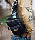 Чорна чоловіча тактична сумка через плече STORMBAG із тканини А, фото 2