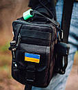 Чорна чоловіча тактична сумка через плече STORMBAG із тканини А, фото 3