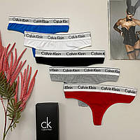 Стринги женские Calvin Klein разные цвета, Келвин Кляйн хлопковые, 5 шт. в наборе. код KH-№5