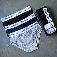 Трусы мужские плавки Calvin Klein разного цвета, Келвин Кляйн хлопковые, 5 шт. в наборе. код KH-011 L