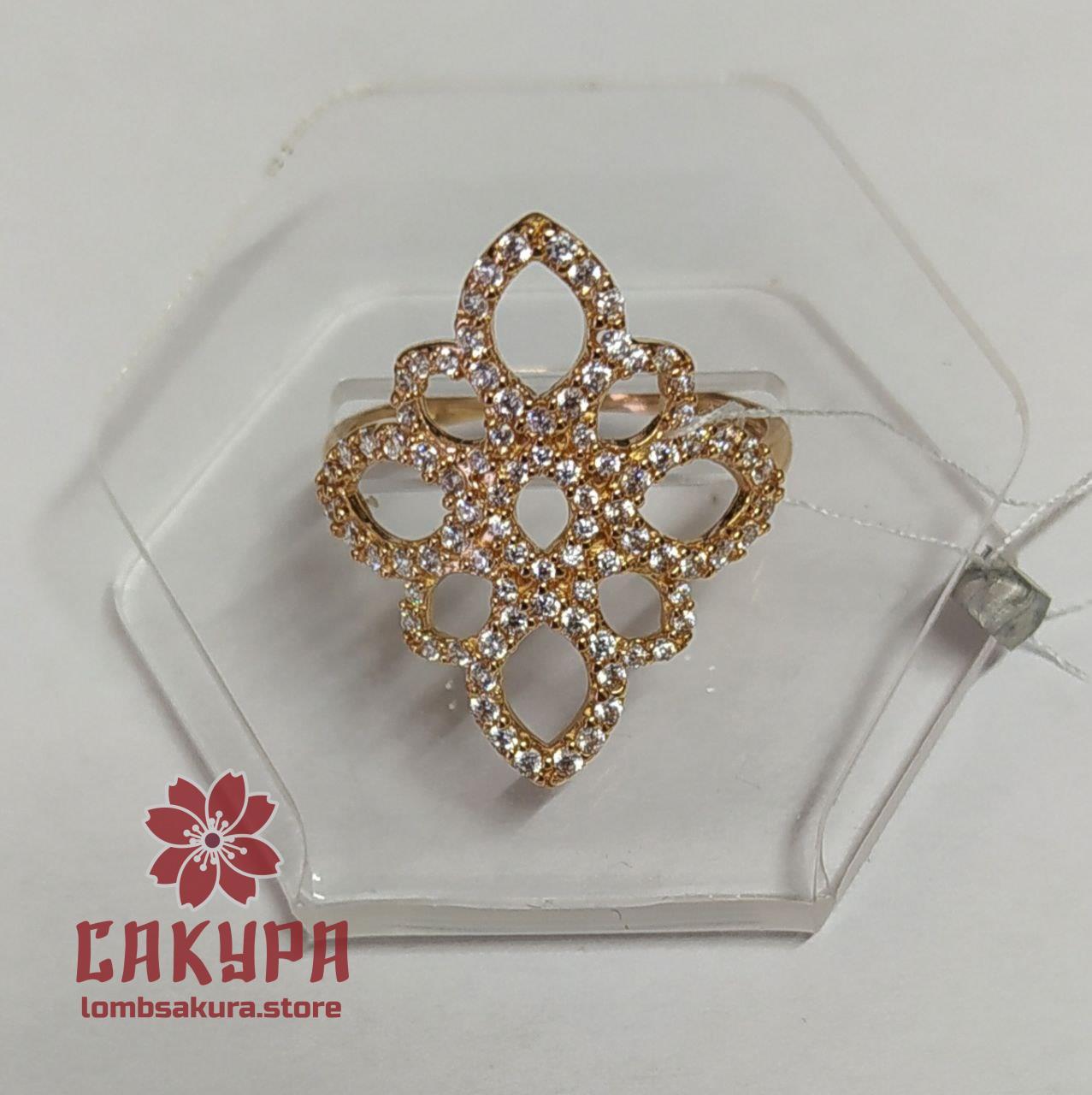 Золота Каблучка зі вставкою цирконій