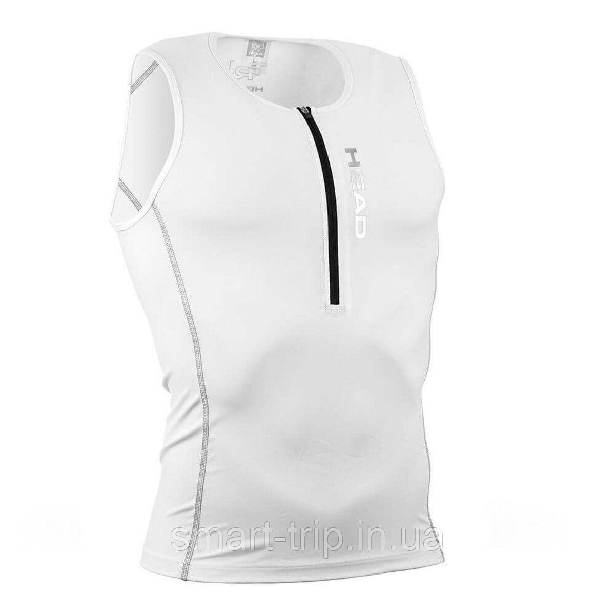 Майка для триатлону Head Zip біла чоловіча M