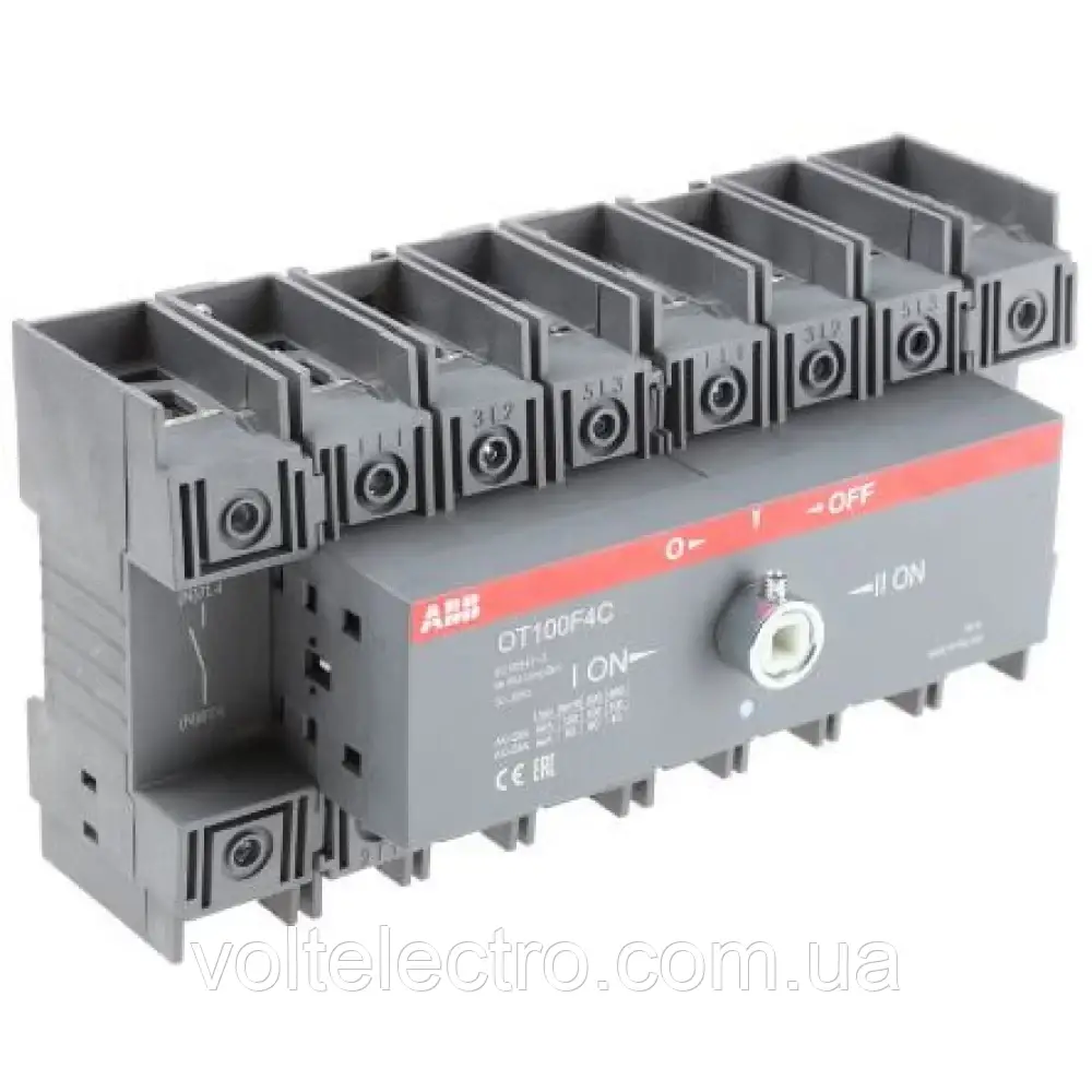 Перемикач навантаження ABB 100A 4-полюсний без ручки управління OT100F4C