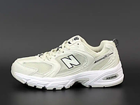 Кроссовки мужские New Balance 530 бежевые, Нью Баланс 530 кожа, текстиль, подошва пена. код KD-12298