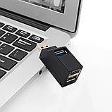 USB-Хаб-трійник USB HUB, 1x USB3.0 + 2x USB2.0 (колір не вибираємо), фото 3