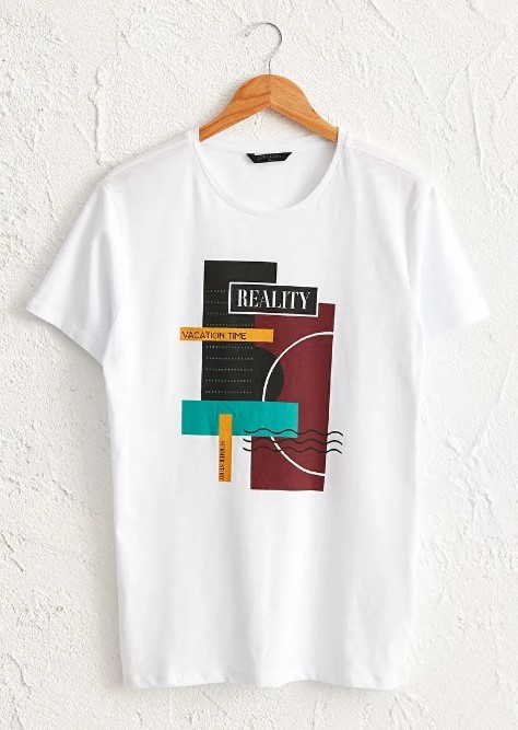 Біла чоловіча футболка LC Waikiki/ЛС Вайкікі Vacation Time