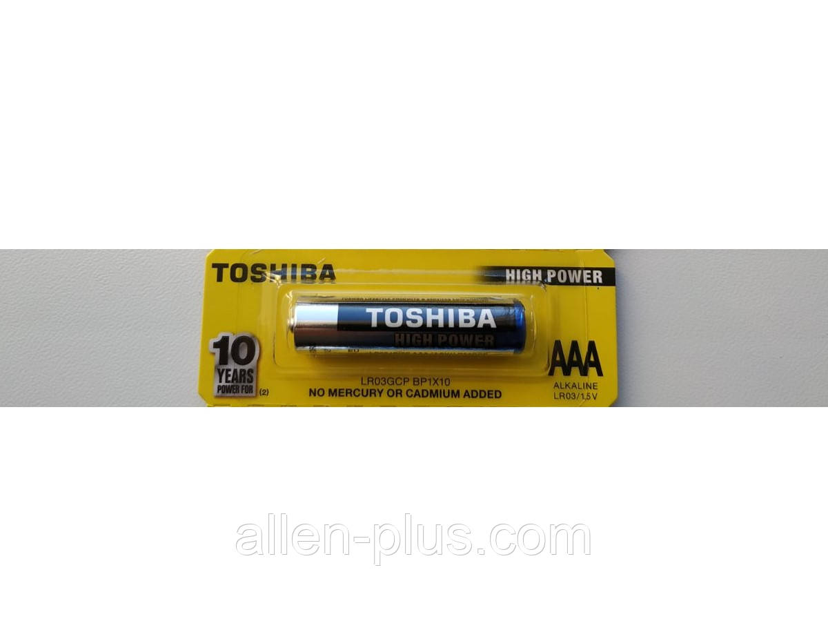 Батарейка лужна TOSHIBA ALKALINE HIGH POWER LR03/AAA, ціна за 1 батарейку