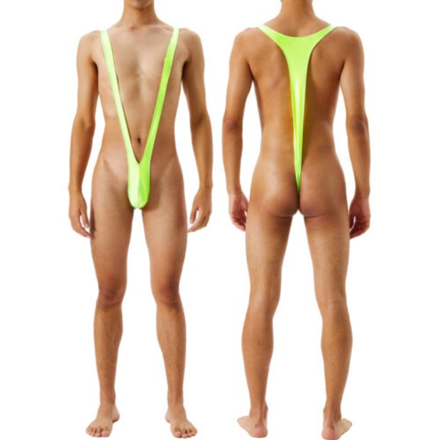 Чоловічий купальник Mankini Fluoro, сексуальні стринги (One Size), Салатовий