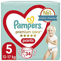 Трусики Pampers Premium Care Pants 5 ( 12-17 ) 34 шт! Уценка!