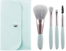 Набір пензлів для макіяжу Zoreya 4 шт. Зелений AVADONA