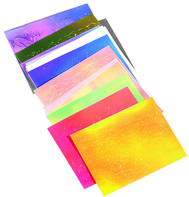 Голографічні наклейки для дизайну нігтів Lpnails Полум'я. 16 шт AVADONA