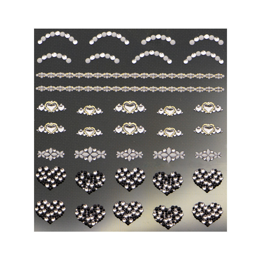 3D слайдер для дизайну нігтів Shiny Nail Applique - Dazzling Decoration - Jewel Heart AVADONA