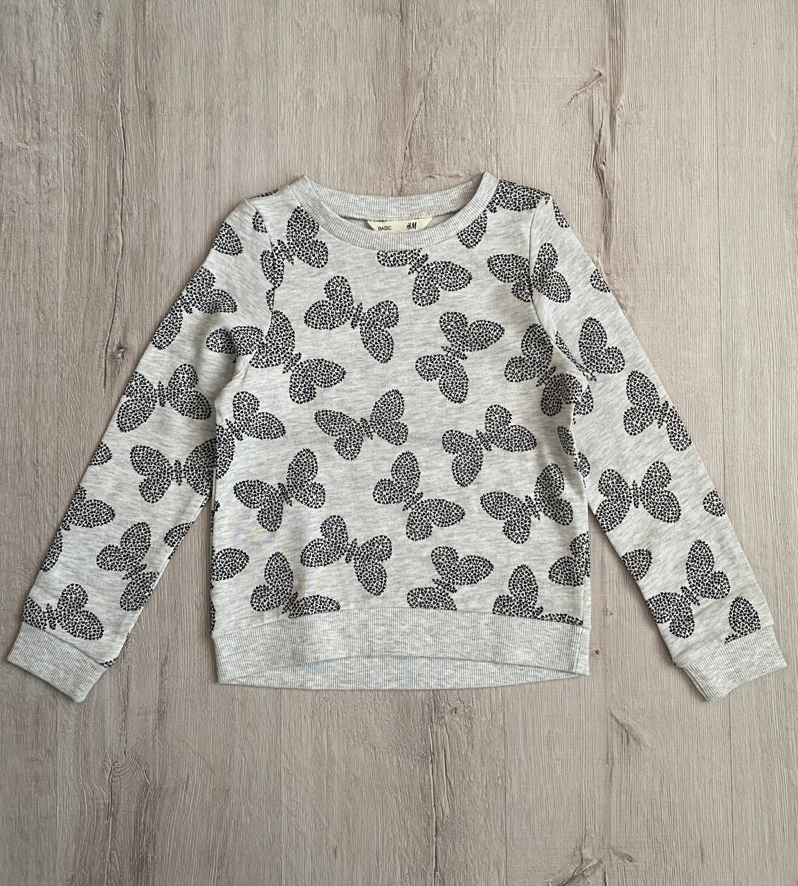 Світшот сірий з принтом для дівчинки 110-116 см