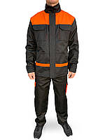 Костюм Рабочий EVA Trade PRO (полукомбинезон+куртка), черный с оранжевым