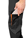 Костюм Робочий EVA Trade PRO (напівкомбінезон+куртка), чорний з помаранчевим, фото 5