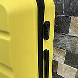 Дорожня валіза L ЖОВТА ПОЛІКАРБОНАТ Wings AT01 Дорожній чемодан на 4 кола Дорожная сумка с ручкой, фото 7