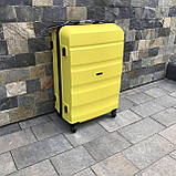 Дорожня валіза L ЖОВТА ПОЛІКАРБОНАТ Wings AT01 Дорожній чемодан на 4 кола Дорожная сумка с ручкой, фото 8
