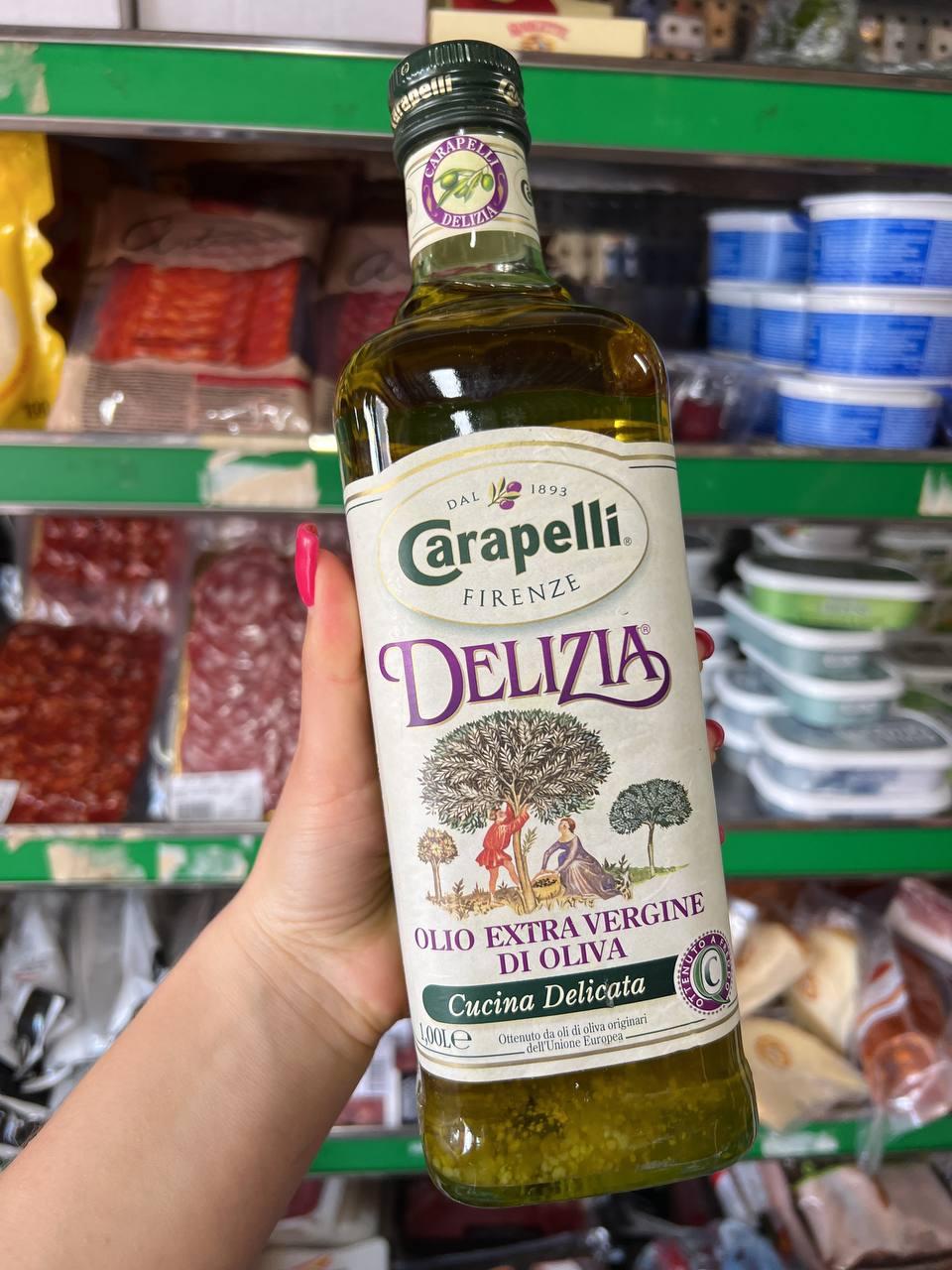 Оливковое масло Carapelli "Delizia olio extra vergine di oliva" 1л. Италия. - фото 1 - id-p1762185557