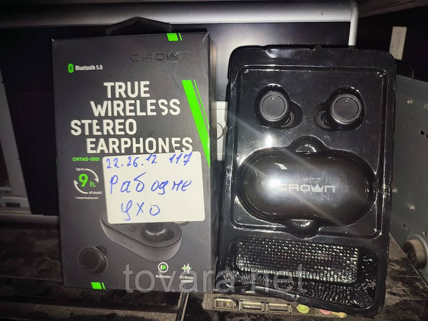 Бездротові навушники Crown CMTWS-5001 Black No 222612117