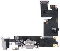 Шлейф iPhone 6 Plus с разъемом зарядки с коннектором наушников с микрофоном серый OEM отличный