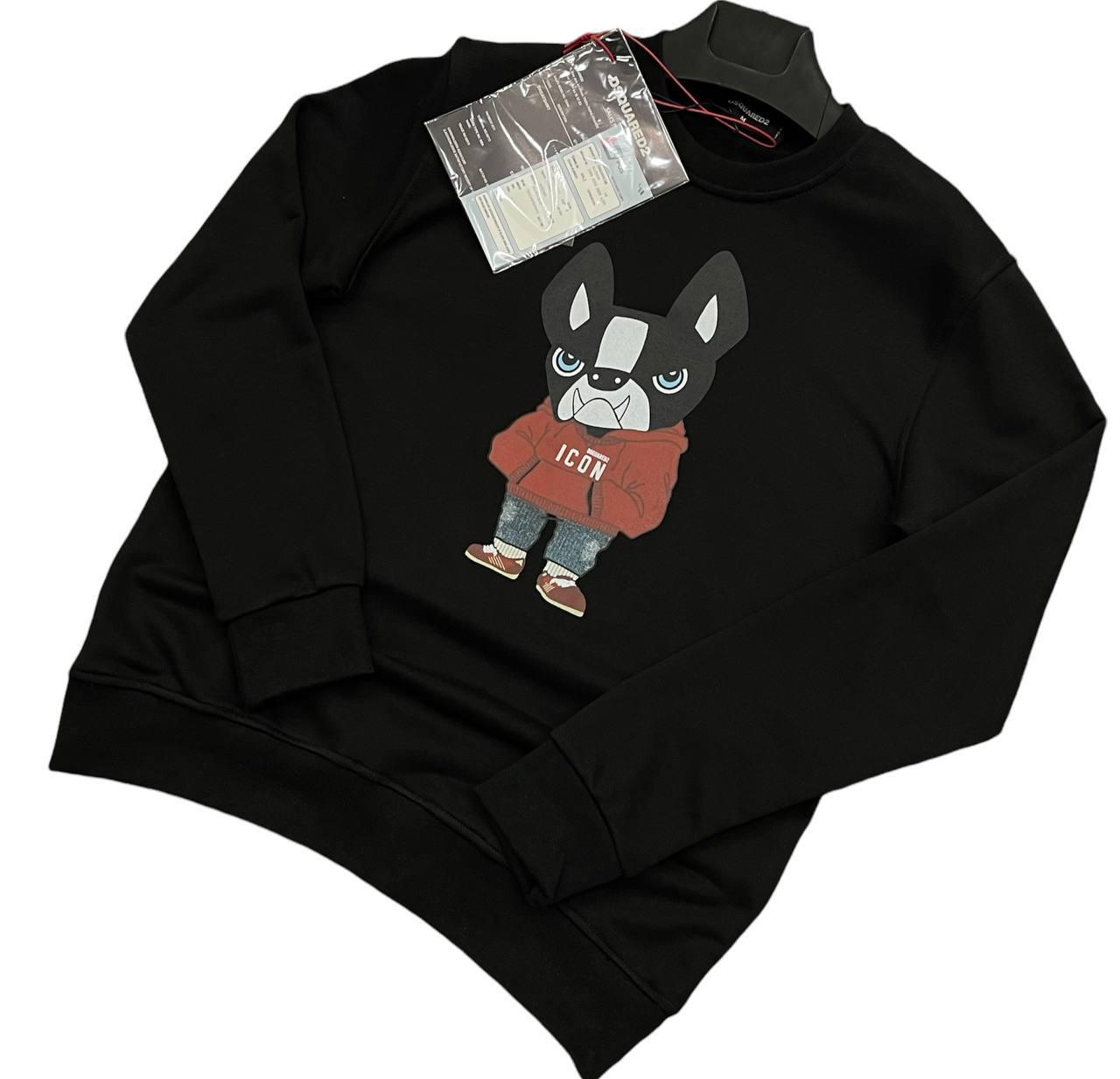 Чоловіча кофта світшот Dsquared2 M1315 чорна, фото 1