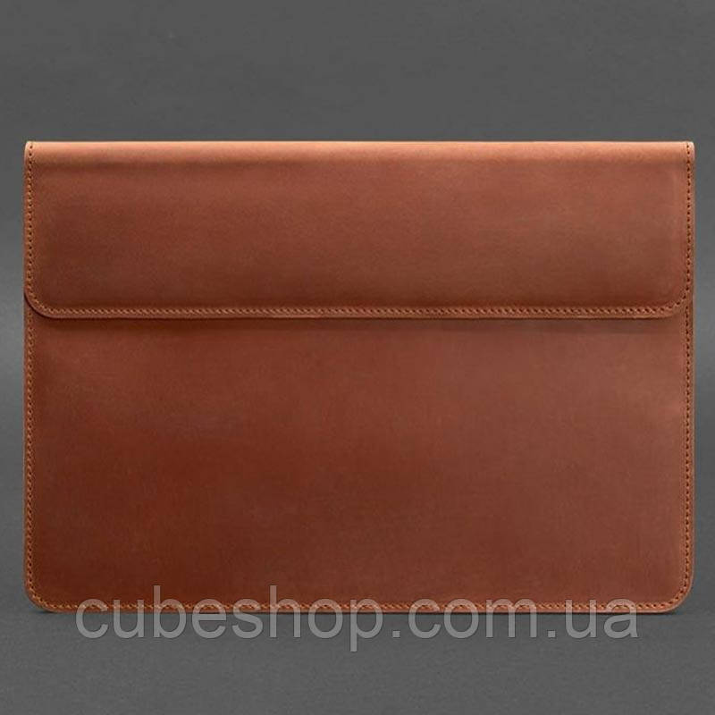 Шкіряний чохол-конверт на магнітах для Macbook 13 (світло-коричневий)