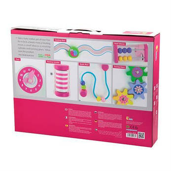 Дитячі ходунки-каталка Viga Toys з бизибордом, рожевий (50178), фото 2