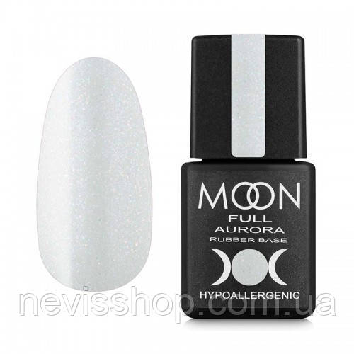 База каучукова Moon Full Aurora 2001, білий з дрібним шимером, 8 мл