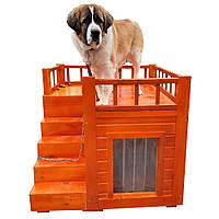 Дерев'яна двоповерхове будка для собаки "Корсар", для великих порід (150*85*130 см)